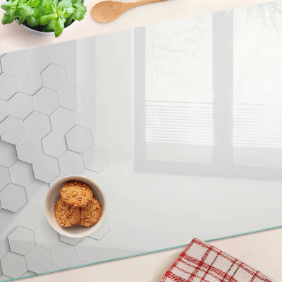 Planche à découper en verre Hexagones en nuances de gris