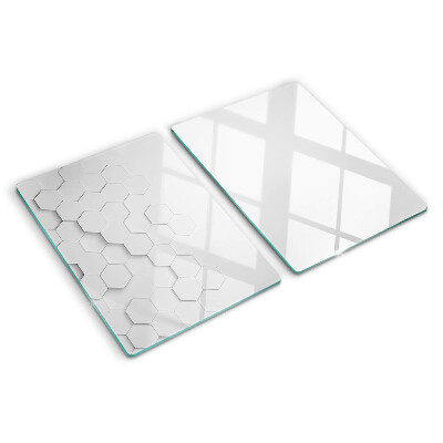 Planche à découper en verre Hexagones en nuances de gris