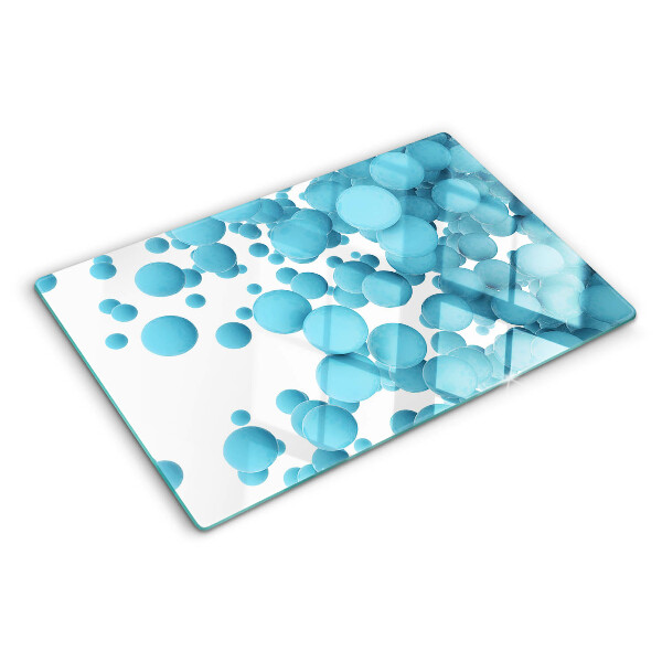 Planche à découper verre Bulles dans les tons de bleu