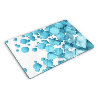 Planche à découper verre Bulles dans les tons de bleu