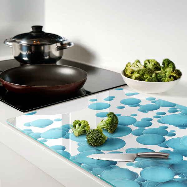 Planche à découper verre Bulles dans les tons de bleu