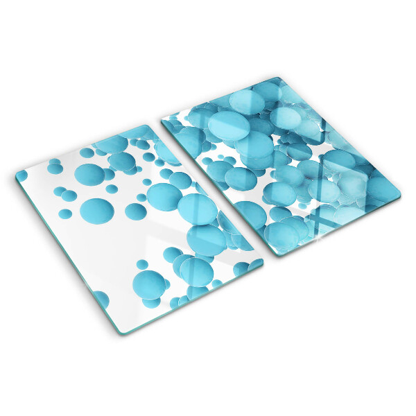Planche à découper verre Bulles dans les tons de bleu