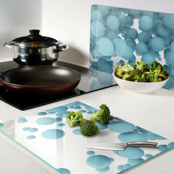 Planche à découper verre Bulles dans les tons de bleu