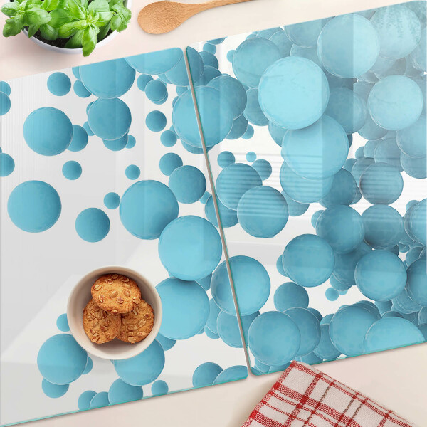 Planche à découper verre Bulles dans les tons de bleu