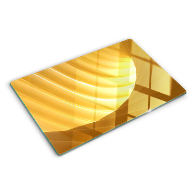 Planche à découper verre Vagues et fenêtres dorées