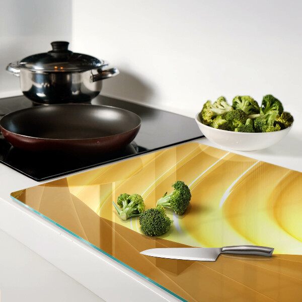 Planche à découper verre Vagues et fenêtres dorées
