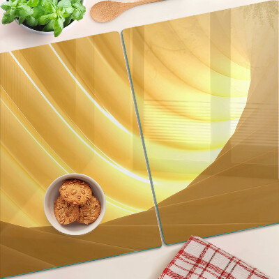 Planche à découper verre Vagues et fenêtres dorées