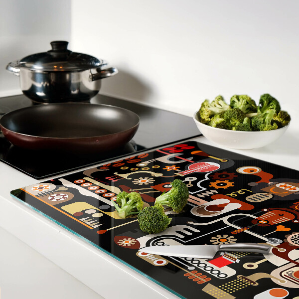Planche à découper en verre Motifs abstraits avec des motifs végétaux