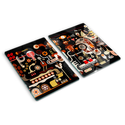 Planche à découper en verre Motifs abstraits avec des motifs végétaux