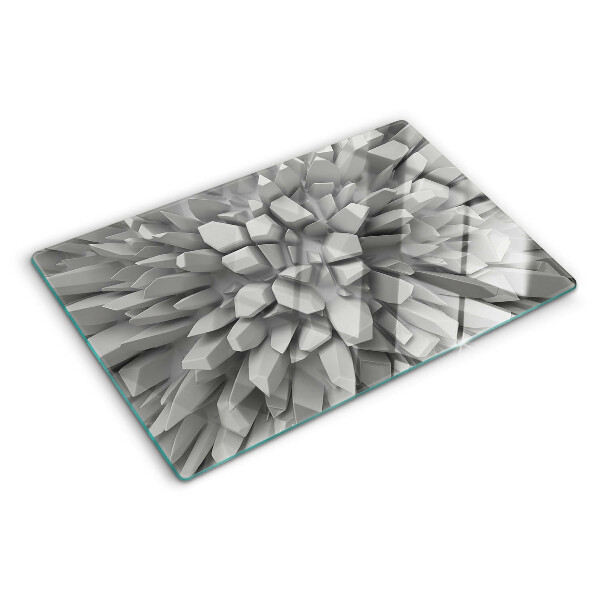 Planche à découper verre Structures cristallines en nuances de gris