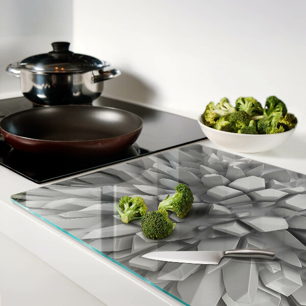 Planche à découper verre Structures cristallines en nuances de gris