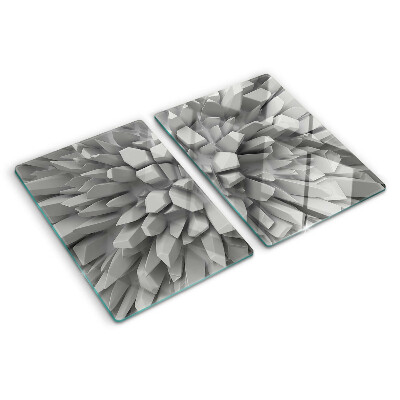 Planche à découper verre Structures cristallines en nuances de gris