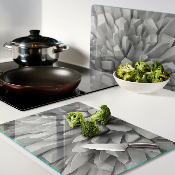 Planche à découper verre Structures cristallines en nuances de gris