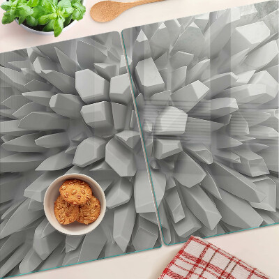 Planche à découper verre Structures cristallines en nuances de gris