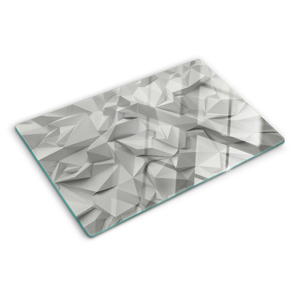 Planche à découper en verre Motif 3D abstrait dans des tons de gris