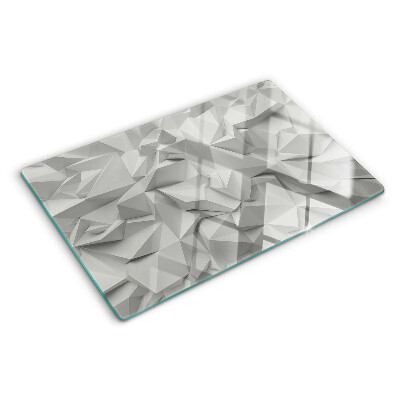 Planche à découper en verre Motif 3D abstrait dans des tons de gris