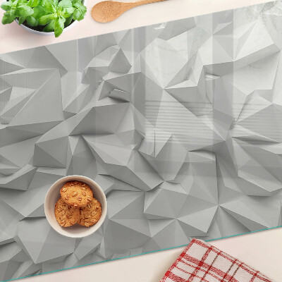 Planche à découper en verre Motif 3D abstrait dans des tons de gris