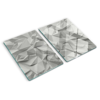 Planche à découper en verre Motif 3D abstrait dans des tons de gris
