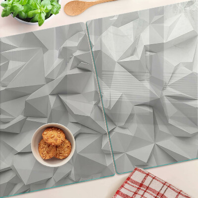 Planche à découper en verre Motif 3D abstrait dans des tons de gris