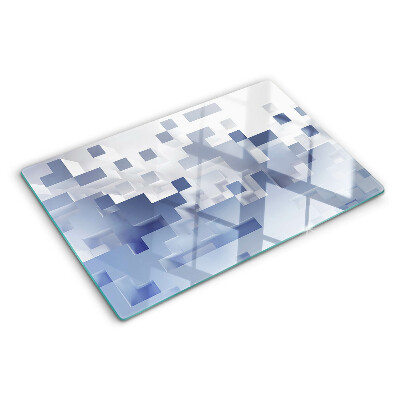 Planche à découper en verre Motifs géométriques dans les tons de bleu