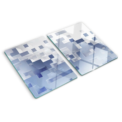 Planche à découper en verre Motifs géométriques dans les tons de bleu