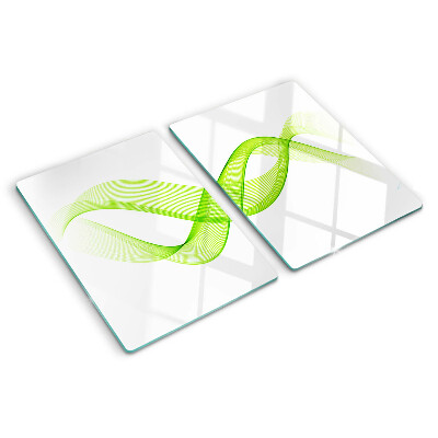 Planche à découper verre Des vagues aux nuances de vert
