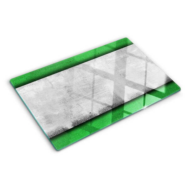 Planche à découper en verre Lignes vertes et grises