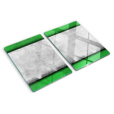 Planche à découper en verre Lignes vertes et grises