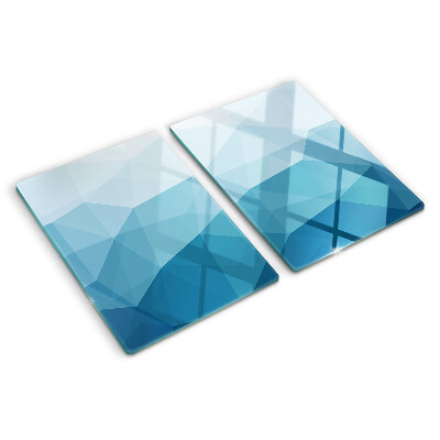 Planche à découper verre Dégradé de triangle bleu