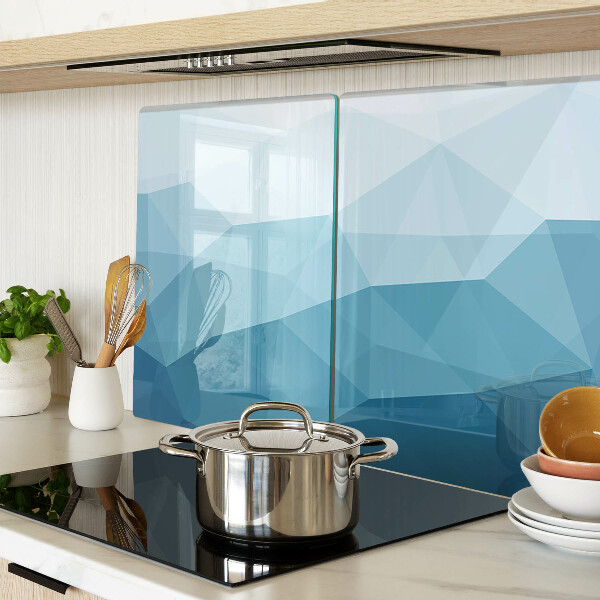 Planche à découper verre Dégradé de triangle bleu