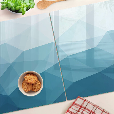 Planche à découper verre Dégradé de triangle bleu