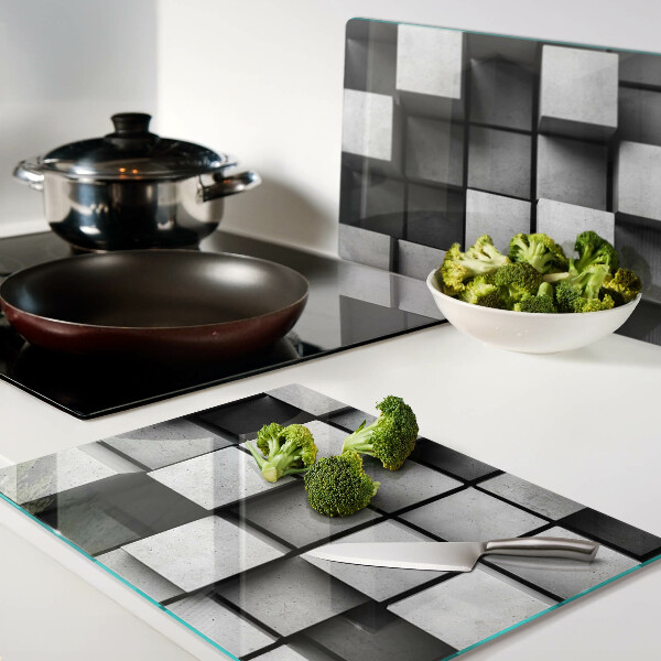 Planche à découper verre Motifs géométriques dans les tons de gris