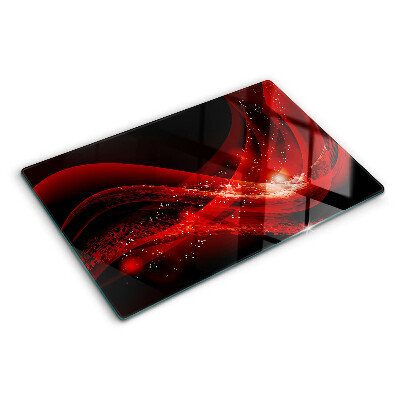 Planche à découper verre Ondes rouges avec effet lumineux