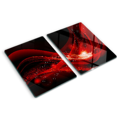 Planche à découper verre Ondes rouges avec effet lumineux