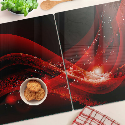 Planche à découper verre Ondes rouges avec effet lumineux