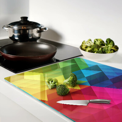 Planche à découper verre Géométrie colorée dans les triangles