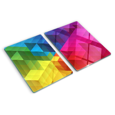 Planche à découper verre Géométrie colorée dans les triangles