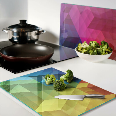 Planche à découper verre Géométrie colorée dans les triangles