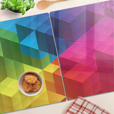 Planche à découper verre Géométrie colorée dans les triangles