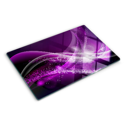 Planche à découper en verre Vagues violettes avec effet lumineux