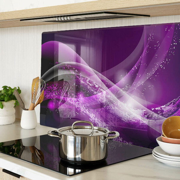 Planche à découper en verre Vagues violettes avec effet lumineux