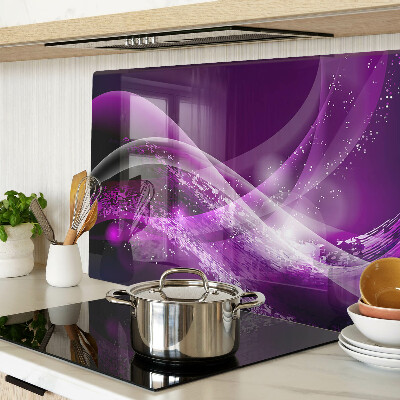 Planche à découper en verre Vagues violettes avec effet lumineux