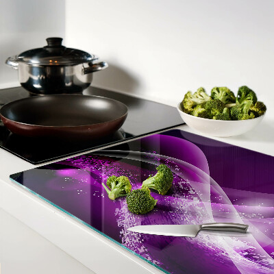 Planche à découper en verre Vagues violettes avec effet lumineux