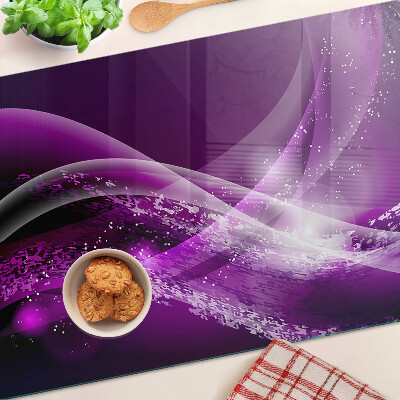 Planche à découper en verre Vagues violettes avec effet lumineux