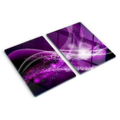 Planche à découper en verre Vagues violettes avec effet lumineux