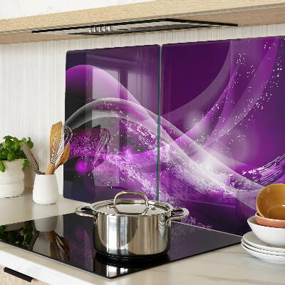 Planche à découper en verre Vagues violettes avec effet lumineux