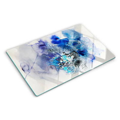 Planche à découper en verre Motifs bleus abstraits