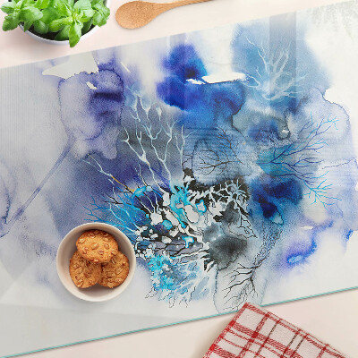 Planche à découper en verre Motifs bleus abstraits