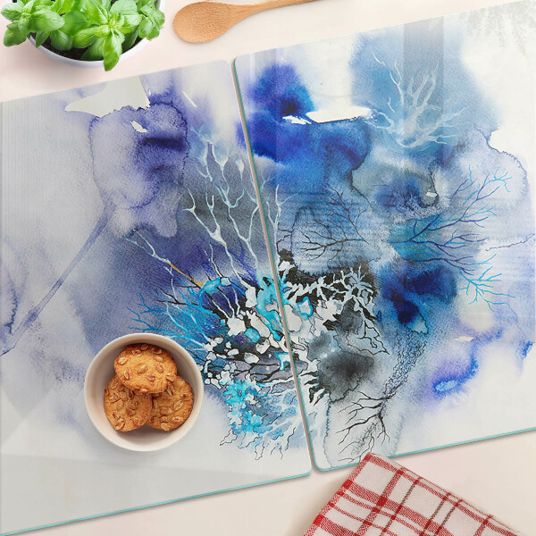 Planche à découper en verre Motifs bleus abstraits