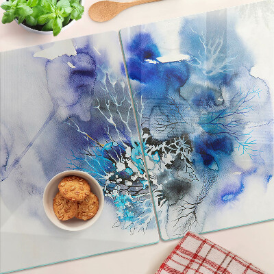 Planche à découper en verre Motifs bleus abstraits
